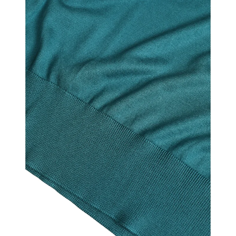 Casual Men's Pullover SweatersDolce & Gabbana Dark Green Silk Crew Neck Pullover Men's Sweater Casual Men's Pullover SweatersDolce & Gabbana Dark Green Silk Crew Neck Pullover Men's Sweater