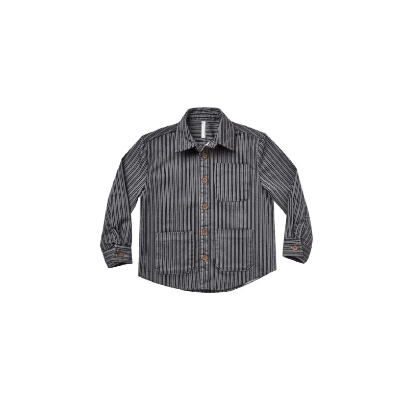 Men's Thermal Shirts for Winter WarmthBoys - Oliver Shirt In Indigo Stripe