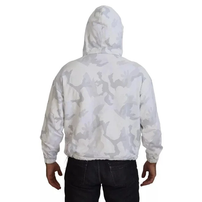 Men's Sweaters with Elastic CuffsDolce & Gabbana White Camouflage Hooded Sweatshirt Men's Sweater (Pre-Owned) Men's Sweaters with Elastic CuffsDolce & Gabbana White Camouflage Hooded Sweatshirt Men's Sweater (Pre-Owned)