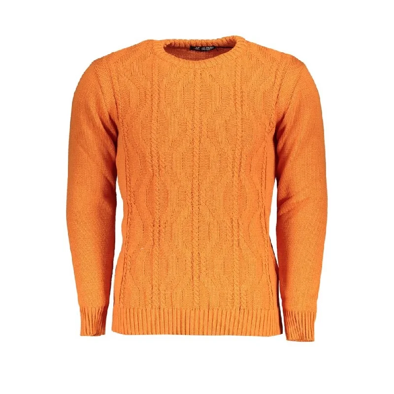 Athletic Men's Performance SweatersU.S. Grand Polo Orange Fabric Men's Sweater