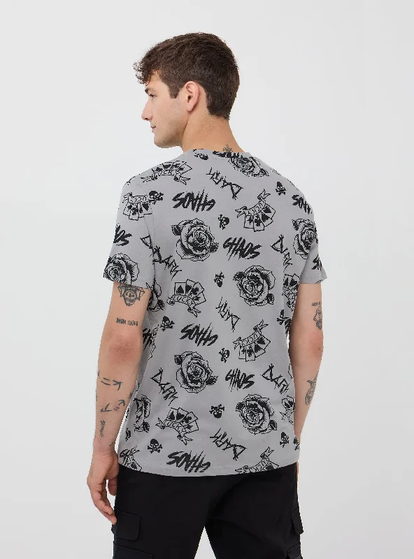 Men's Shirts with Adjustable HemlinesMan's Short-sleeved T-shirt
