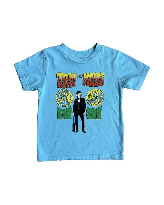 Men's Shirts with Graphic SleevesBoy's Tom Petty Short Sleeve Tee Top In Blue Sky