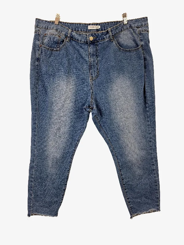 Men's Skinny Jeans with Stretch FabricAtmos & Here Essential Raw Hem Jeans Size 8