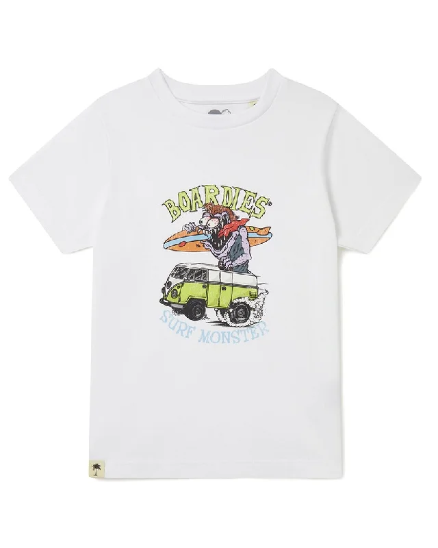 Men's Shirts with Full PlacketsBoardies¨ Surf Monster White Tee