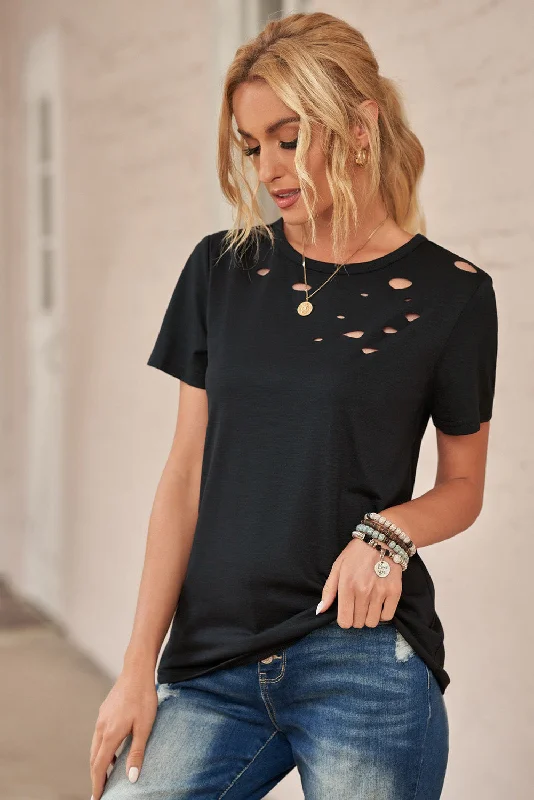 Men's Patterned Dress Shirts for a Unique TwistKittenAlarm - Women's Short Sleeve Shirt Crewneck Ripped Tee Fashion Loose Solid Color Top Men's Patterned Dress Shirts for a Unique TwistKittenAlarm - Women's Short Sleeve Shirt Crewneck Ripped Tee Fashion Loose Solid Color Top