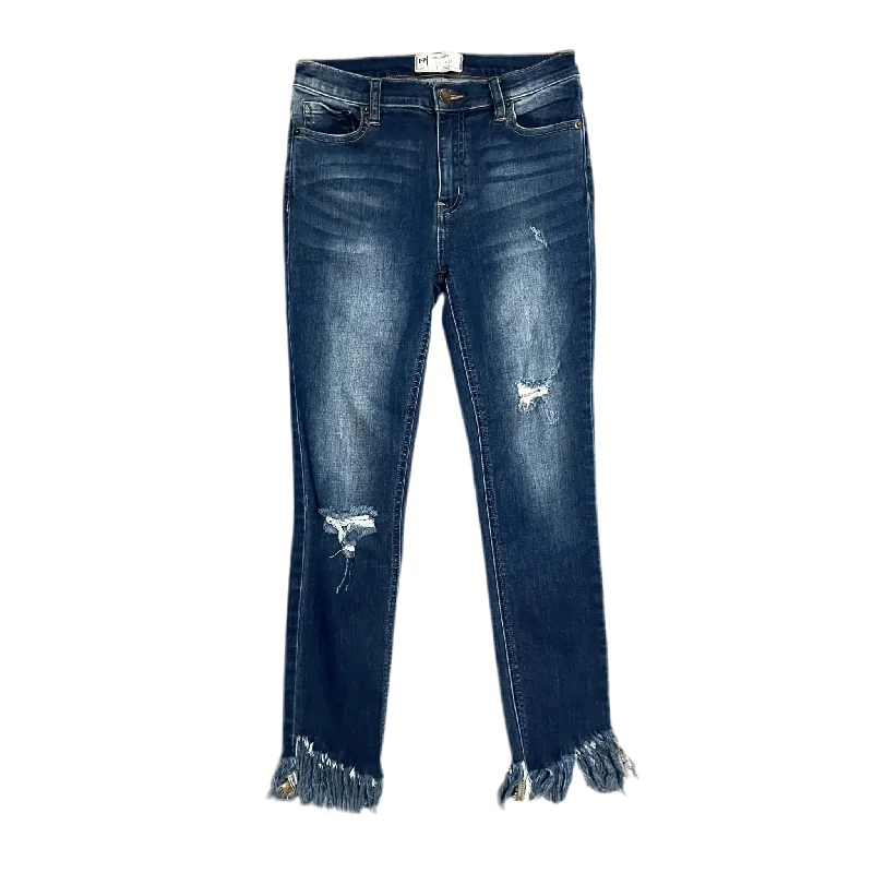 Leather Patch Men's JeansJeans Skinny By Free People In Blue Denim, Size: 4