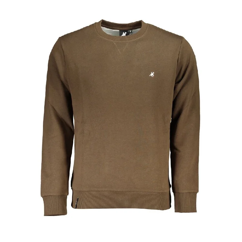 Men's Sweaters with PocketsU.S. Grand Polo Brown Cotton Men's Sweater