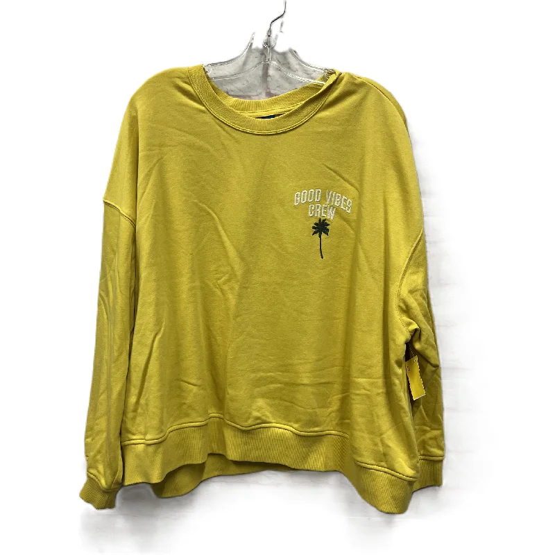Men's Hoodies with Contrast Fabric PanelsSweatshirt Crewneck By Old Navy In Yellow, Size: 3x Men's Hoodies with Contrast Fabric PanelsSweatshirt Crewneck By Old Navy In Yellow, Size: 3x