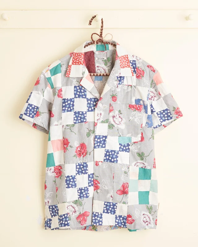 Men's Hawaiian Print Shirts for Luau PartiesRose Checkerboard Short Sleeve Shirt