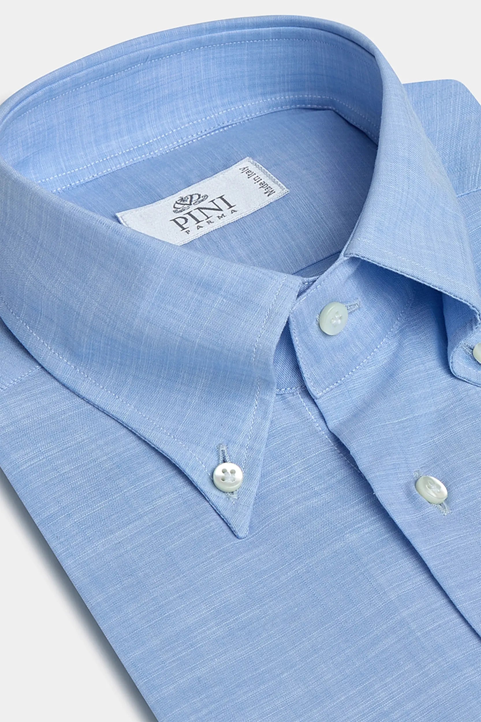 Men's Pattern-Play Shirts for a Fun TwistLight blue bamboo button-down shirt "Sartoriale collection" - Made In Italy