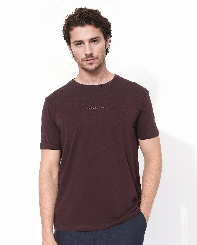 Men's Shirts with French CuffsRare Rabbit Men's Rabbit-Inf Maroon Cotton Fabric Short Sleeves Crew Neck Regular Fit Plain T-Shirt Men's Shirts with French CuffsRare Rabbit Men's Rabbit-Inf Maroon Cotton Fabric Short Sleeves Crew Neck Regular Fit Plain T-Shirt
