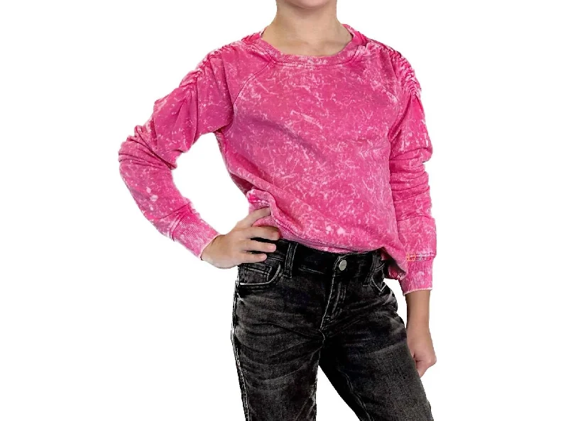 Men's Shirts for Outdoor ActivitiesGirls Washed Out Sweatshirt In Pink