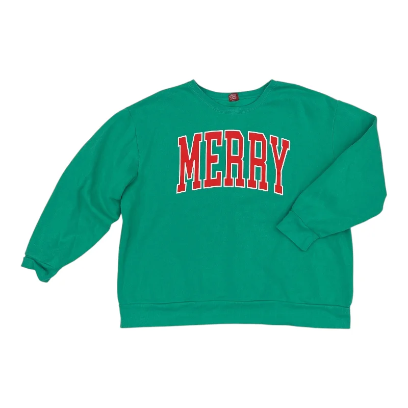 Warm Men's Thermal HoodiesSweatshirt Crewneck By Clothes Mentor In Green, Size:Xxl