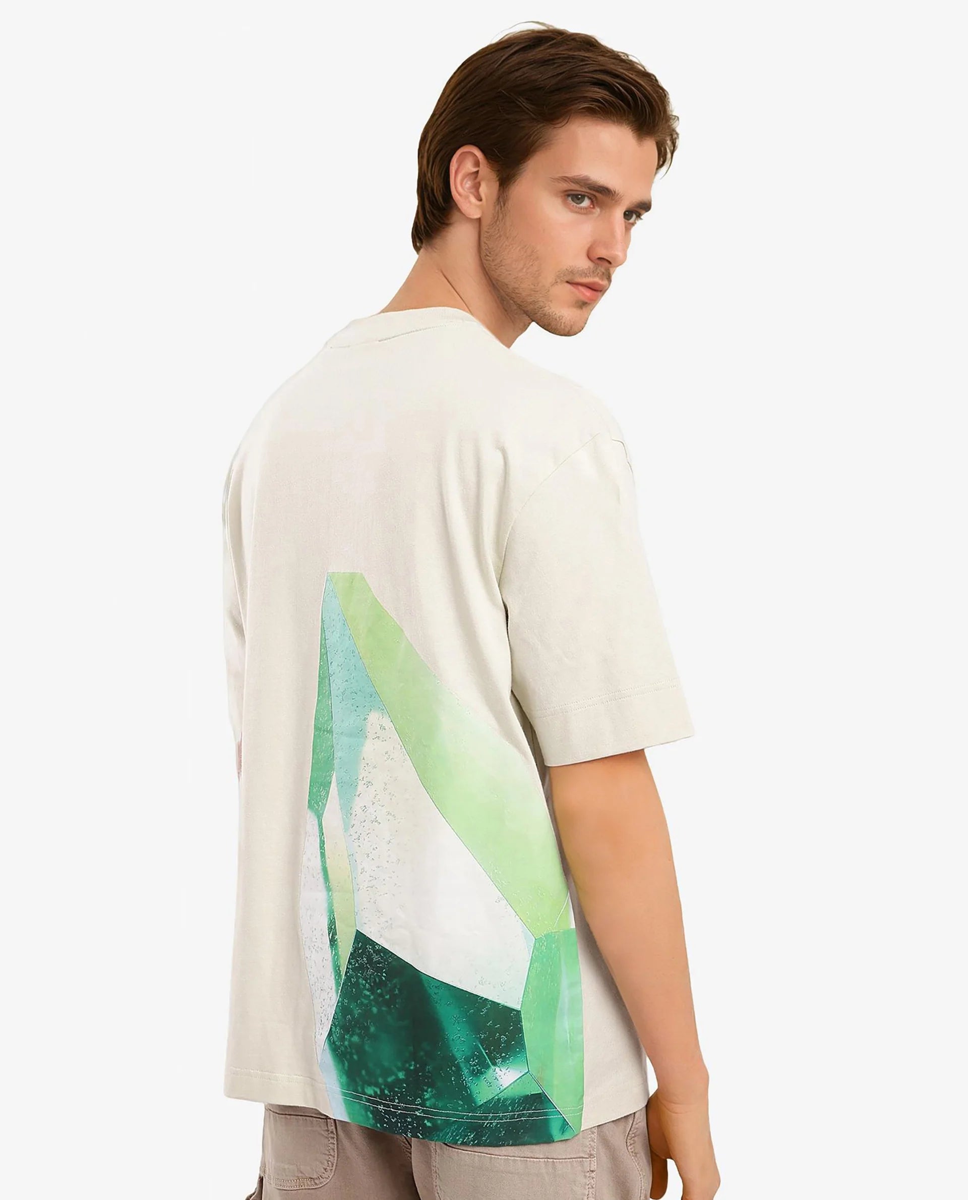 Men's Shirts with Full PlacketsRare Rabbit Men Yoko Pastel Green Short Sleeve Crew Neck Oversized Fit Placement Logo Print T-Shirt Men's Shirts with Full PlacketsRare Rabbit Men Yoko Pastel Green Short Sleeve Crew Neck Oversized Fit Placement Logo Print T-Shirt