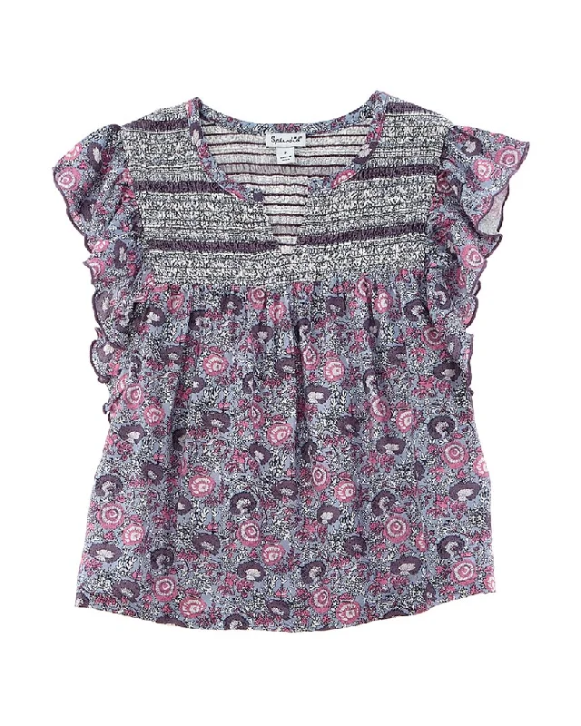 Men's Shirts with Floral PrintsSplendid Festival Ruffle T-Shirt
