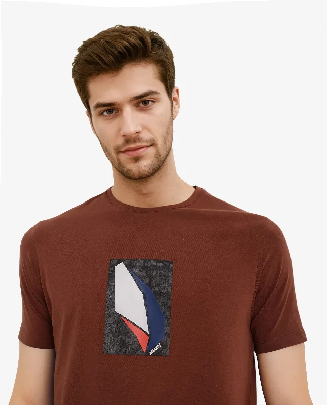Men's Casual Shirts for Everyday WearRare Rabbit Men Well Rust Cotton Lycra Fabric Short Sleeve Crew Neck Regular Fit Graphic Chest Print T-Shirt Men's Casual Shirts for Everyday WearRare Rabbit Men Well Rust Cotton Lycra Fabric Short Sleeve Crew Neck Regular Fit Graphic Chest Print T-Shirt
