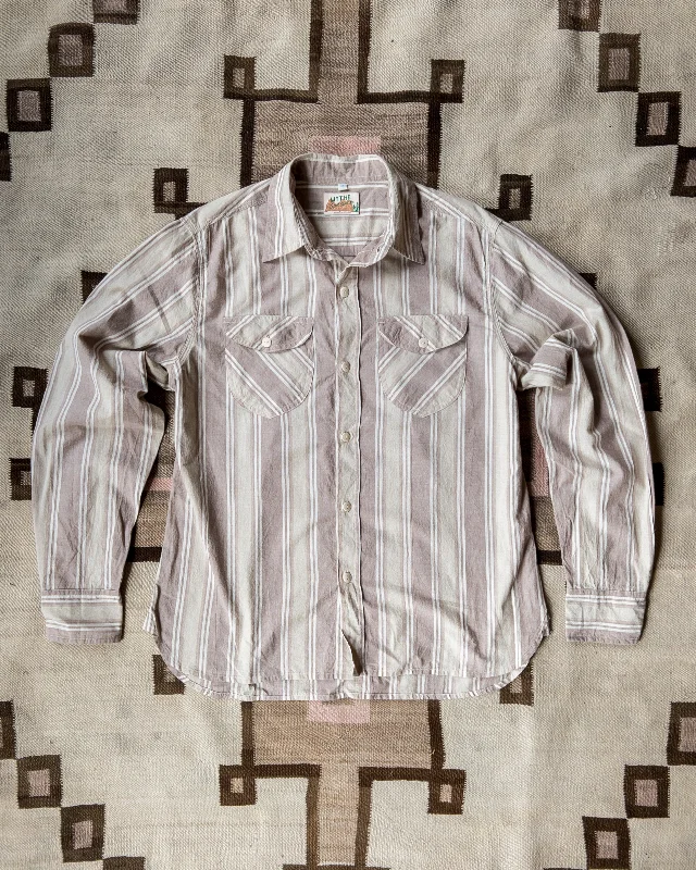 Men's Solid-Color Block Shirts for a Bold StatementWashed Madras Workshirt - Earthtone Stripe Men's Solid-Color Block Shirts for a Bold StatementWashed Madras Workshirt - Earthtone Stripe