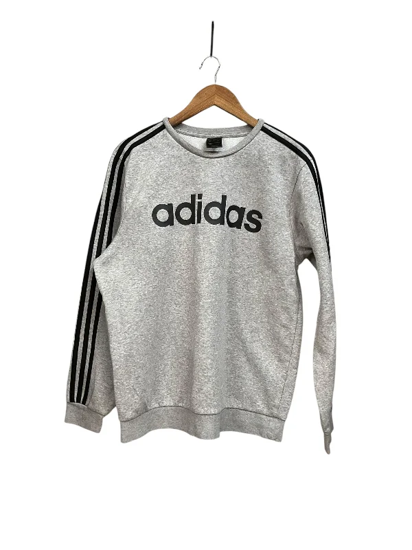 Men's Hoodies with ThumbholesSweatshirt Crewneck By Adidas In Grey, Size: L