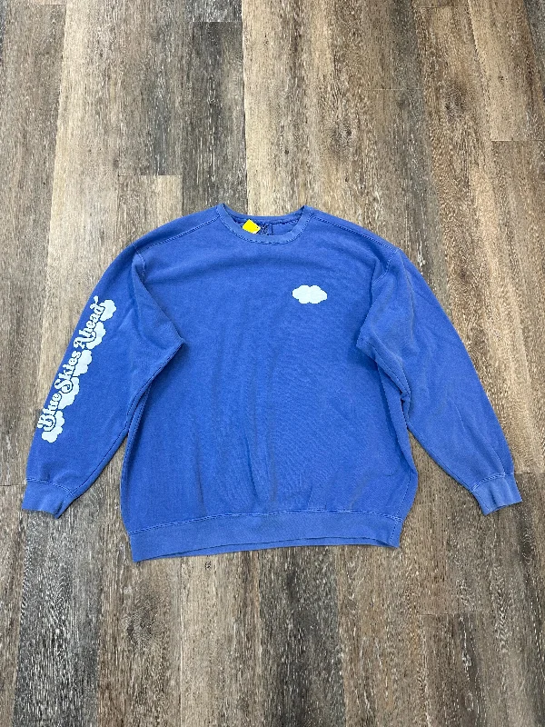 Men's Hoodies with Zipper DetailsAthletic Sweatshirt Crewneck By Comfort Colors In Blue, Size: 2x Men's Hoodies with Zipper DetailsAthletic Sweatshirt Crewneck By Comfort Colors In Blue, Size: 2x