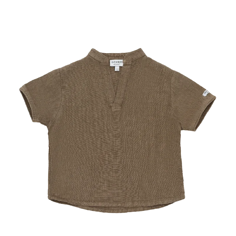 Men's Cufflink-Ready Shirts for Formal EventsDavid Linen Shirt | Brown
