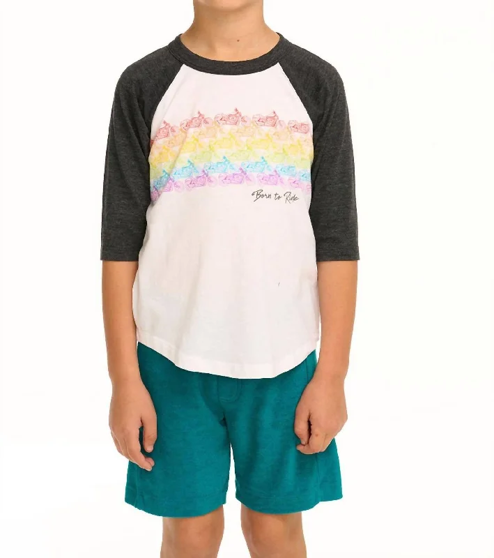 Men's Shirts with Floral PrintsBorn To Ride Baseball Tee In Black