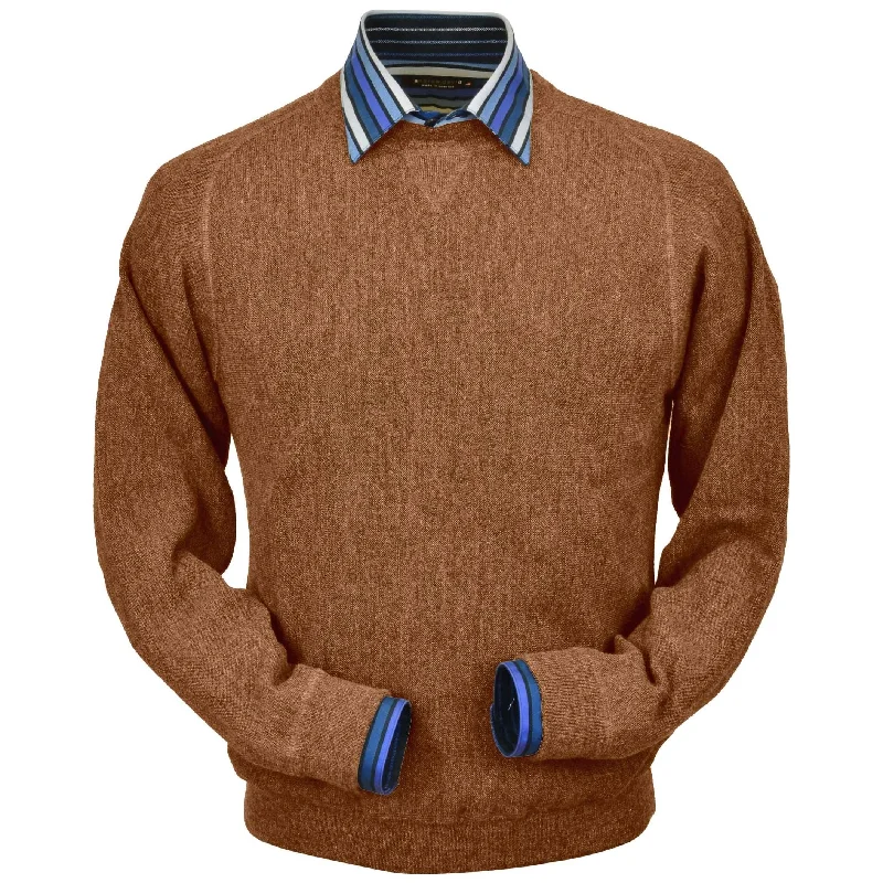 Versatile Men's Zip-Up SweatersBaby Alpaca 'Links Stitch' Sweatshirt-Style Crew Neck Sweater in Soft Brick Heather by Peru Unlimited Versatile Men's Zip-Up SweatersBaby Alpaca 'Links Stitch' Sweatshirt-Style Crew Neck Sweater in Soft Brick Heather by Peru Unlimited