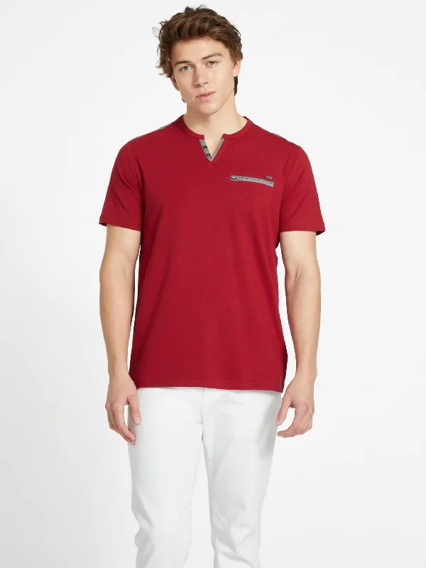 Men's Shirts with Surplice HemlinesMason Pocket Henley Tee