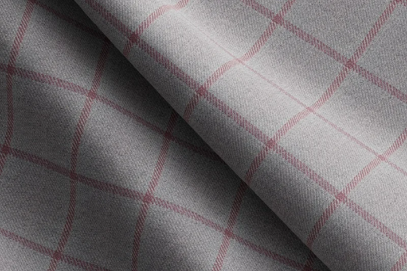 Made to Measure Light Grey with Maroon Check Waistcoat