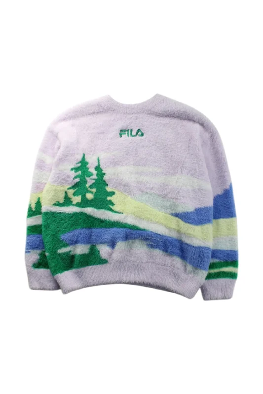 Men's Sweaters with Ribbed WaistbandsFila Landscape Knit Sweater 10Y