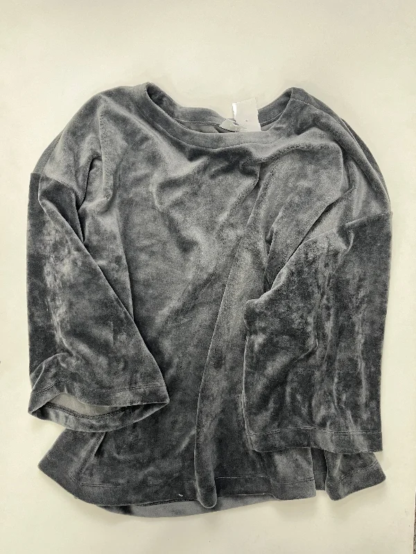 Men's Hoodies with Ribbed HemsGrey Sweatshirt Crewneck J Jill, Size 1x