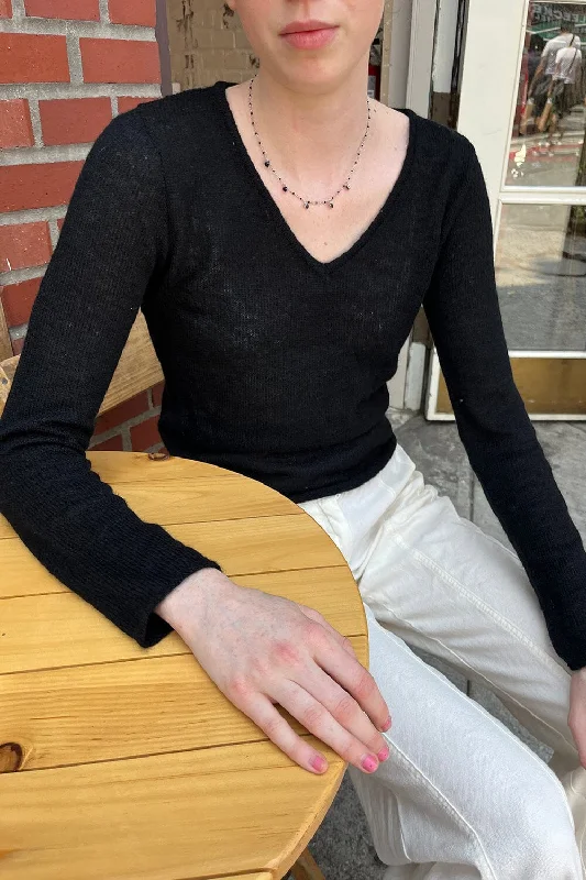Solid-Colored Men's SweatersAndi Mohair V-Neck Sweater
