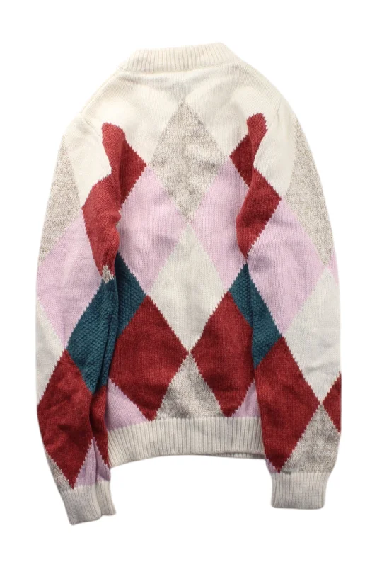 Men's Sweaters with EmbellishmentsVelveteen Argyle Knit Sweater 8-10Y