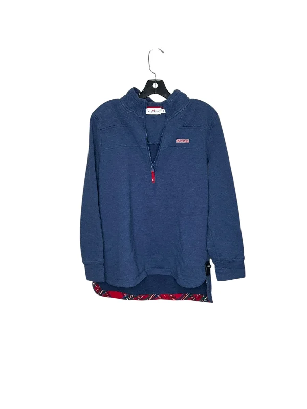 Classic Men's Cotton HoodiesAthletic Sweatshirt Collar By Vineyard Vines In Blue, Size: M Classic Men's Cotton HoodiesAthletic Sweatshirt Collar By Vineyard Vines In Blue, Size: M