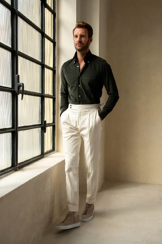 Men's Moisture-Wicking Shirts for All-Day ComfortGreen button down velvet effect shirt - Made in Italy Men's Moisture-Wicking Shirts for All-Day ComfortGreen button down velvet effect shirt - Made in Italy