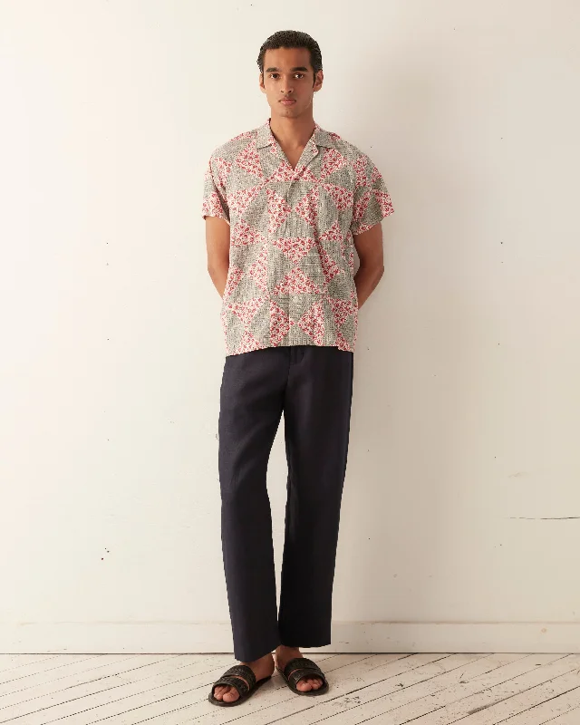 Men's Bamboo Fiber Shirts for Softness and BreathabilityDeco Puzzle Patchwork Short Sleeve Shirt Men's Bamboo Fiber Shirts for Softness and BreathabilityDeco Puzzle Patchwork Short Sleeve Shirt