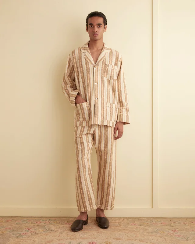 Men's Tab-Collar Shirts for a Crisp LookBlonde Stripe Overshirt
