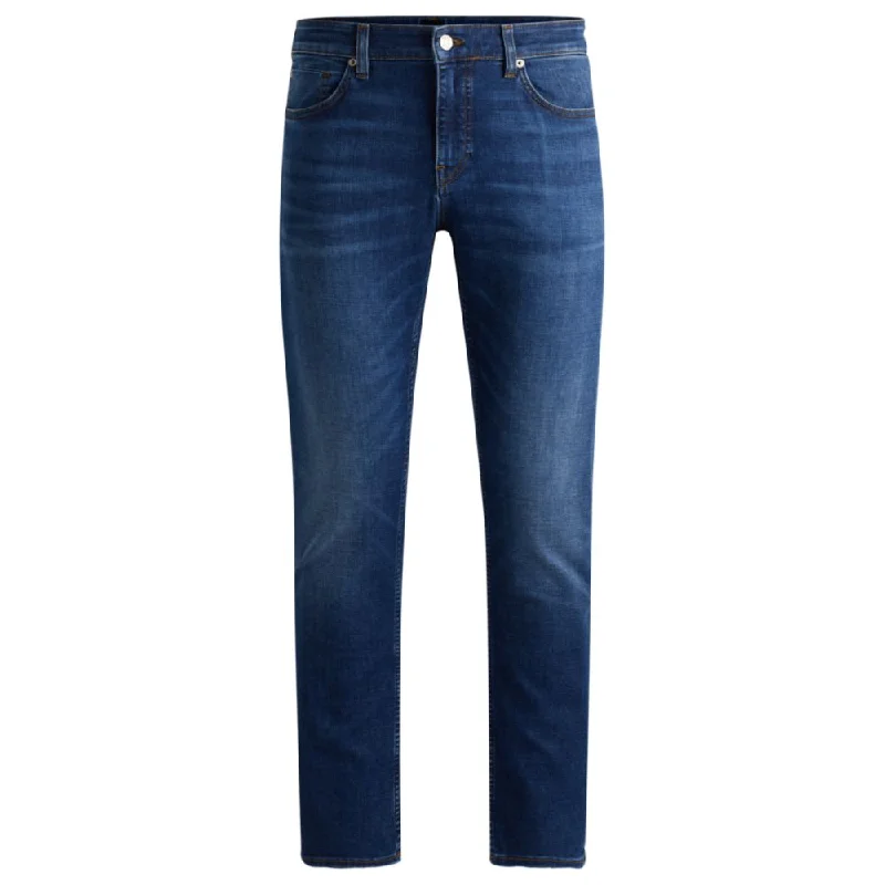 Oversized Relaxed-Fit Men's JeansDelaware Slim-fit jeans in dark-blue super-soft denim Oversized Relaxed-Fit Men's JeansDelaware Slim-fit jeans in dark-blue super-soft denim