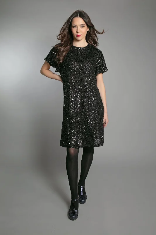 Men's Performance Fabric Shirts for All-Day ComfortDUSTY SEQUIN T SHIRT DRESS IN BLACK Men's Performance Fabric Shirts for All-Day ComfortDUSTY SEQUIN T SHIRT DRESS IN BLACK