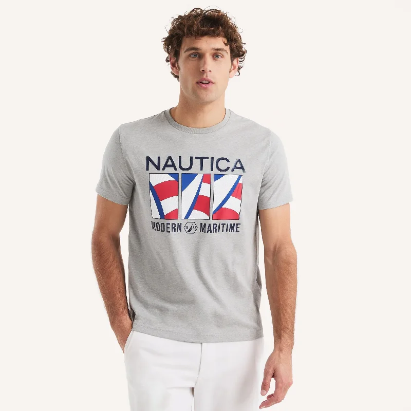 Patterned Men's Hawaiian ShirtsNautica Mens Modern Maritime Graphic T-Shirt