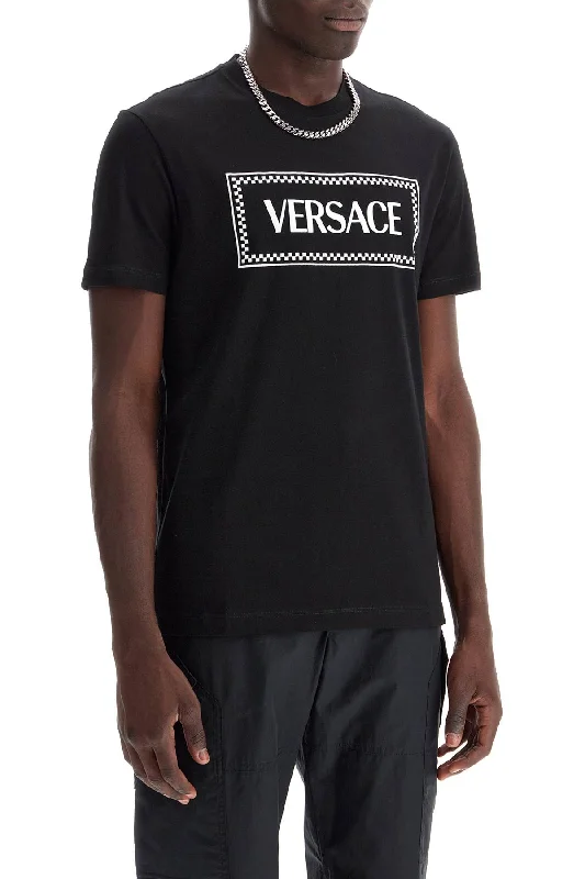 Men's Shirts with Belt AttachmentsVersace Embroidered Logo T-Shirt