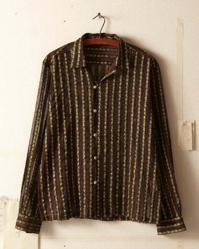 Comfortable Men's Flannel ShirtsFloret Ribbon Long Sleeve Shirt