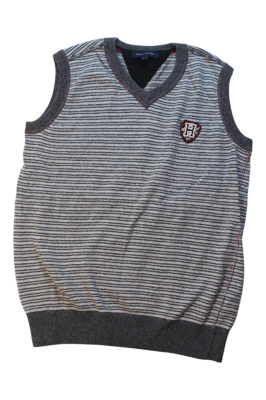 Men's Sweaters with High-Low HemlinesTommy Hilfiger Striped Sweater Vest 12Y