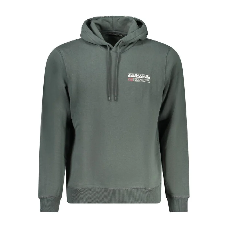 Men's Sweaters with Straight-Cut ShapesNapapijri Green Cotton Men's Sweater