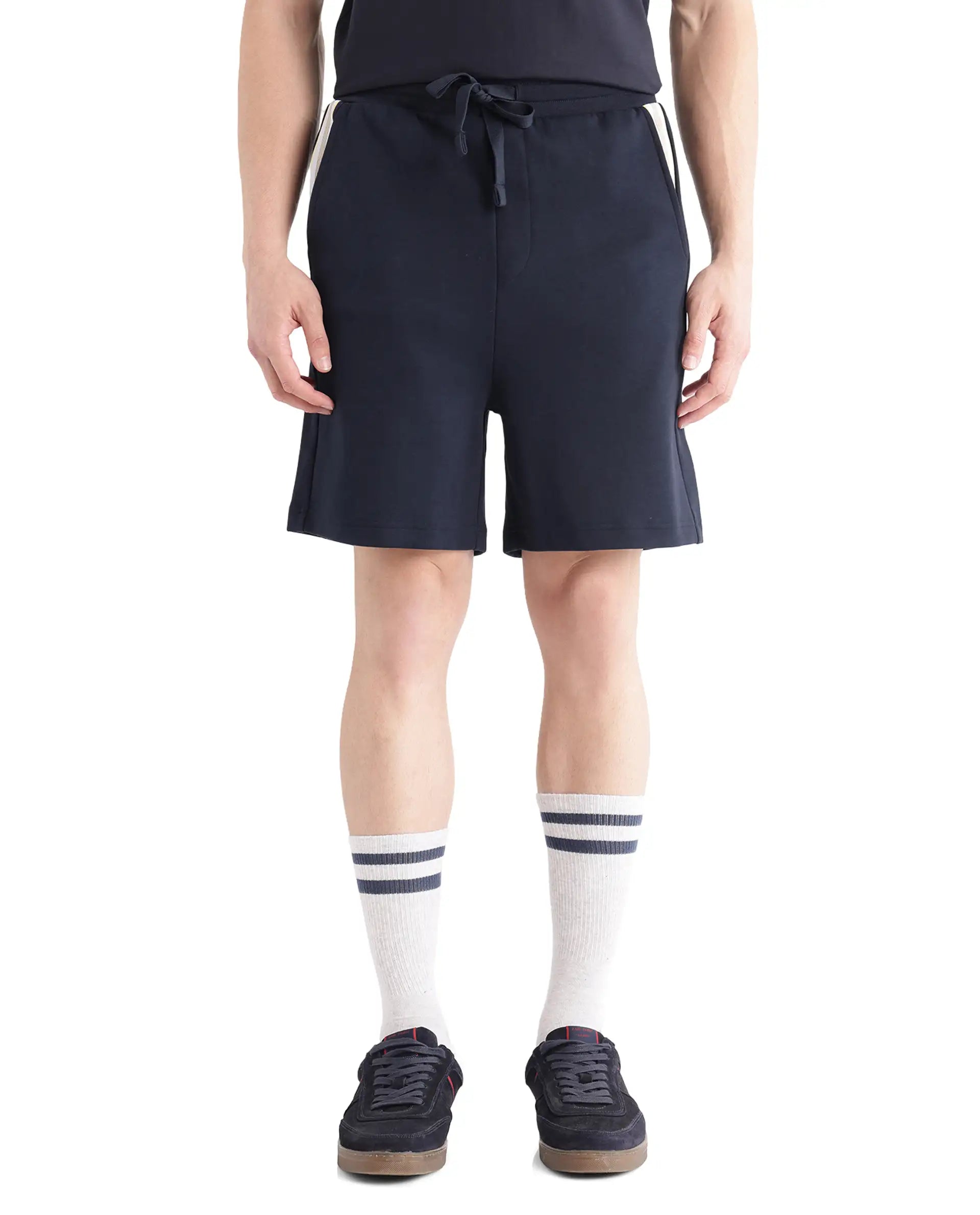 Men's Running Pants for ExerciseRare Rabbit Men's Obl Navy Cotton Blend Fabric Relaxed Fit Plain Shorts Men's Running Pants for ExerciseRare Rabbit Men's Obl Navy Cotton Blend Fabric Relaxed Fit Plain Shorts