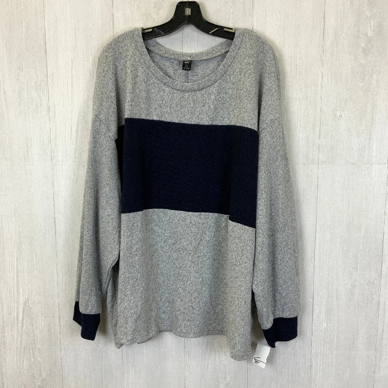 Men's Hoodies with Reflective StripesSweatshirt Crewneck By Shein In Grey, Size: 4x