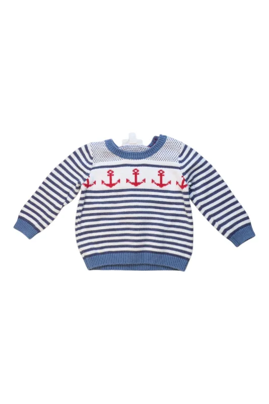 Men's Sweaters in Metallic ColorsThe Little White Company Anchor Striped Sweater 6-9M Men's Sweaters in Metallic ColorsThe Little White Company Anchor Striped Sweater 6-9M