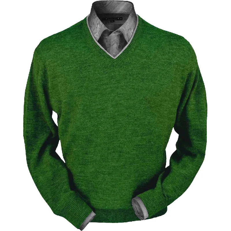 Men's Sweaters in Bright ColorsRoyal Alpaca V-Neck Sweater in Leaf Heather by Peru Unlimited Men's Sweaters in Bright ColorsRoyal Alpaca V-Neck Sweater in Leaf Heather by Peru Unlimited
