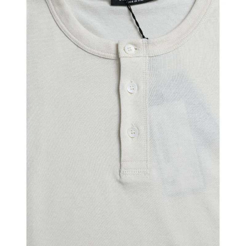 Durable Men's Acrylic SweatersDolce & Gabbana Elegant Off White Cotton Men's Sweater Durable Men's Acrylic SweatersDolce & Gabbana Elegant Off White Cotton Men's Sweater