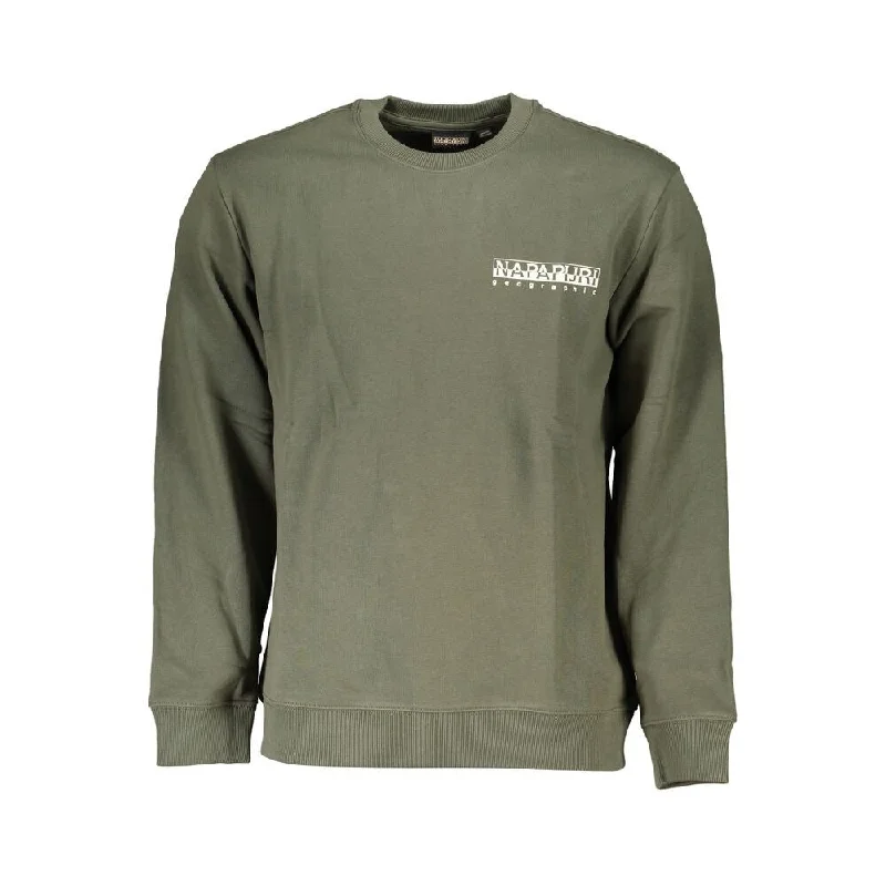 Men's Sweaters with Ribbed CuffsNapapijri Green Cotton Men Men's Sweater
