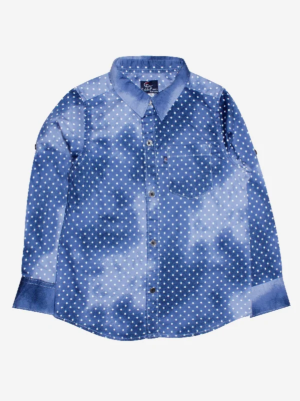 Men's Solid-Colored Shirts for VersatilityBoys Printed Full Sleeve Shirt